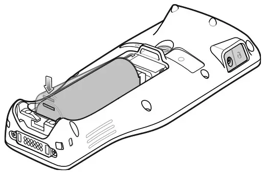 ZEBRA RZ H271 Mobile Computer - Installing the Battery 2