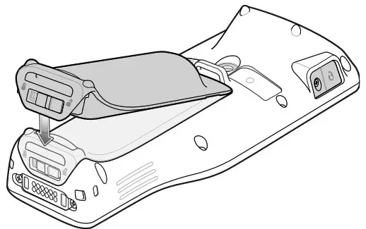 ZEBRA RZ H271 Mobile Computer - Installing the Battery 4