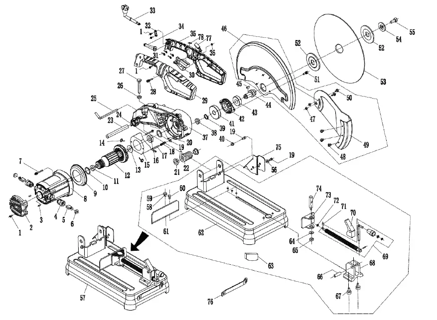 sip 01307 14 Inch Abrasive Cut Off Saw-9