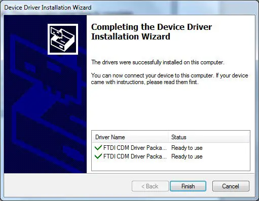 FIG 20 Finish Installing Cable Driver