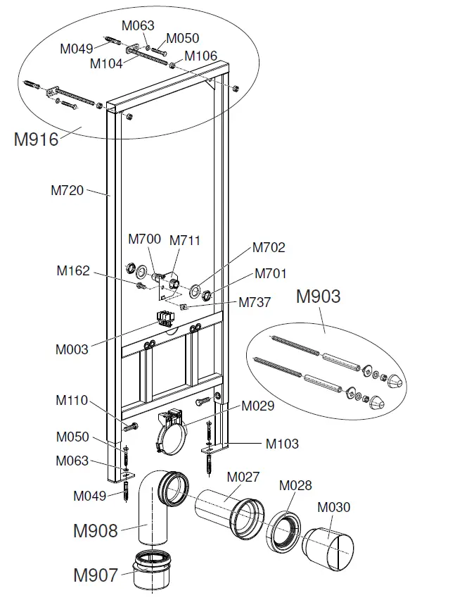 Alca PLAST A113 Bidet and Wall Hung FIG (1)