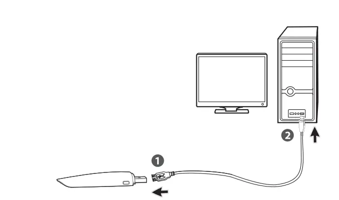 Install the wirTenda-U12-Wireless-Dual-Band-USB-FIG-1eless USB adapter Method 1: Connect the wireless USB adapter to the USB port of your computer using the USB extension cable. Method 2: Connect the wireless USB adapter to the USB port of your computer directly.