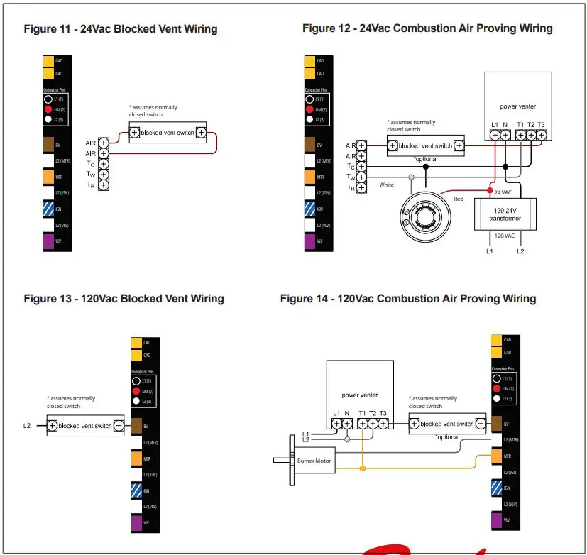 Beckett Genisys 7565 120v Advanced Burner Controls Instruction Manual - Figure 11,12,13,14