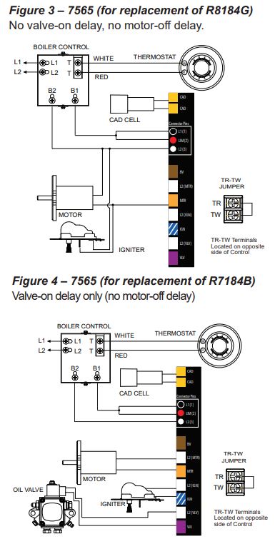 Beckett Genisys 7565 120v Advanced Burner Controls Instruction Manual - Figure 3,4