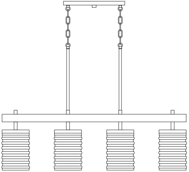 KICHLER 82399 Maritime 4 Light Linear Chandelier