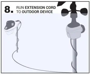 RUN EXTENSION CORD TO OUTDOOR DEVICE