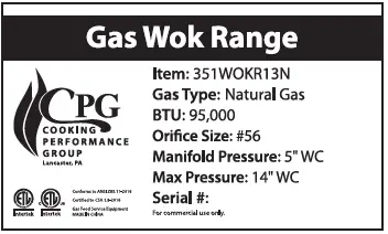CPG 351WOKR13 Gas Powered Wok Ranges 03