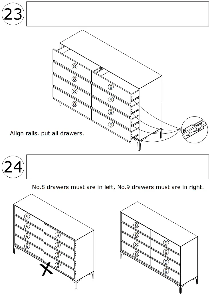 FUFU GAGA LJY KF210184 01 White 8 Drawer Standard Dresser - fig 22