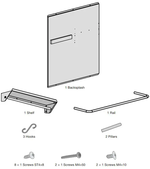 ancona PBS1245 30 Inch Stainless Backsplash with Magnetic Knife Strip - fig 1