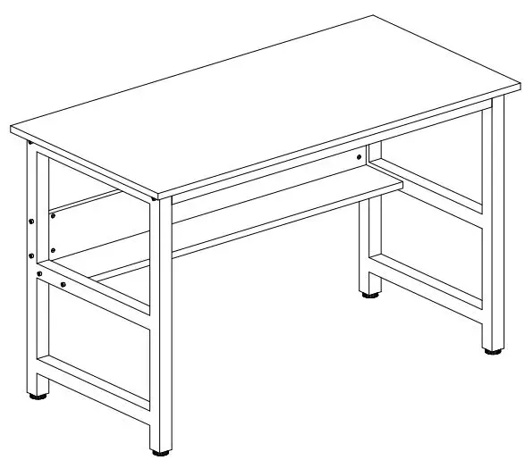 JAXPETY HG61H0928 47 Inch×24 Inch Retro Computer Desk W- Book Shelf Below-fig1