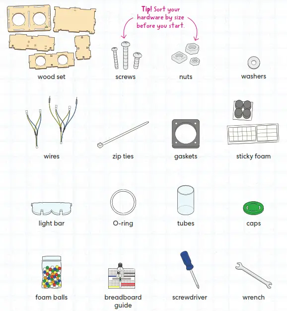 KiwiCo Kinetic Light Up Speaker - electronic components1