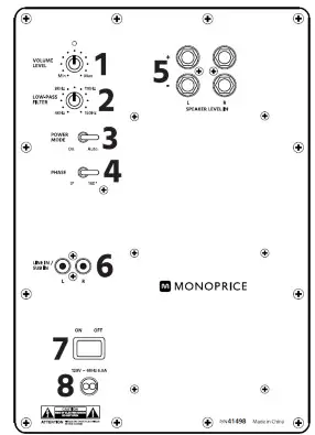 MONOPRICE 12400-Watt Powered Subwoofer SW-12 MONOPRICE 12 400 Watt Powered Subwoofer SW 12