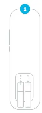 element E2AA40R HD Smart Roku Smart LED TV User Guide - Place Batteries in Remote