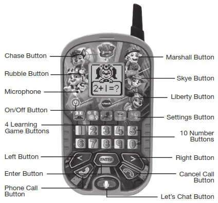 vtech 539300 PAW Patrol Learning Phones- Learning Phone