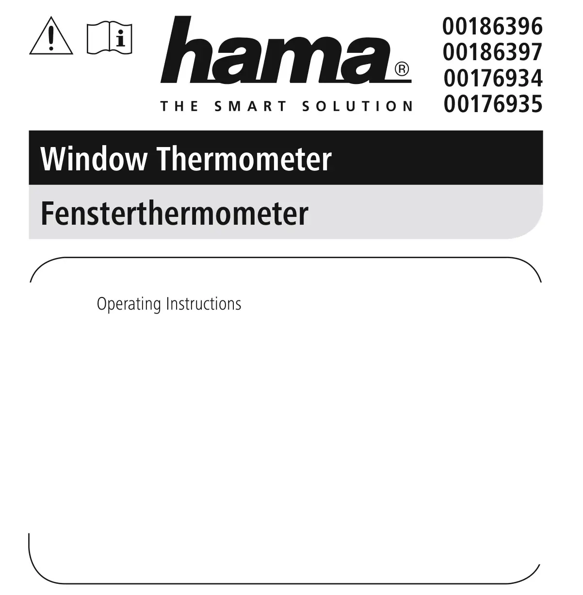hama Window Thermometer Instruction Manual