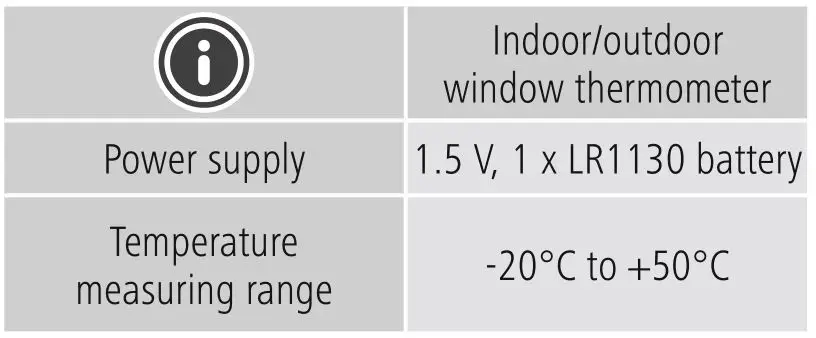 hama Window Thermometer - Technical Data
