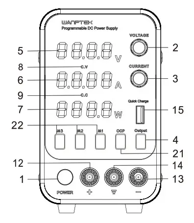 WANPTEK WPS Series WPS305H Programmable Adjustable DC Power Supply - Front 2
