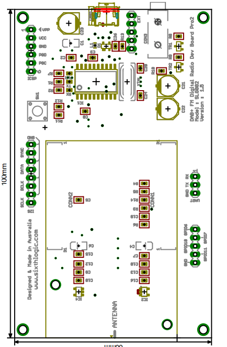 SIXTH LOGIC SLG002 DAB FM Development Board PRO2 - MECHANICAL DRAWING