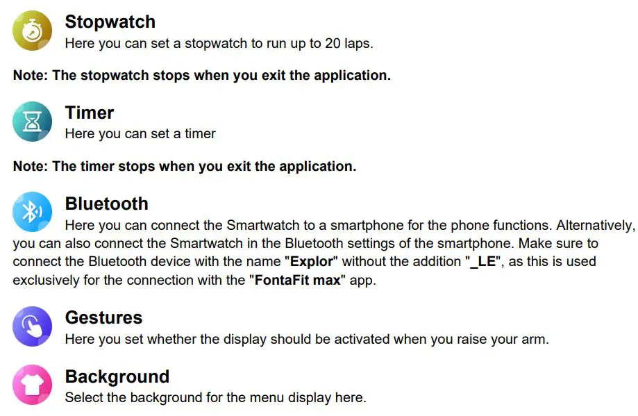 Fontastic EXPLOR 600CH GPS Smartwatch User Manual - Multi Function