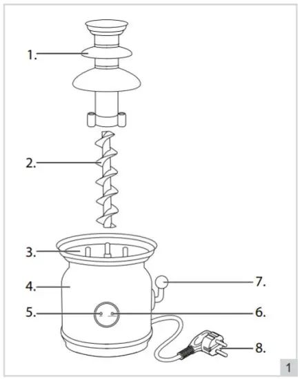bESTRON ACF700P Chocolate Fountain Retro Design with 3 Levels - figure 1