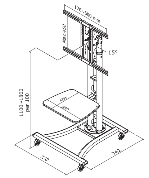 NEWSTAR PLASMA M1800E Flat Screen Floor Stand