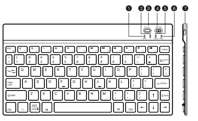onn Y2641 Rechargeable Wireless Keyboard fig 1