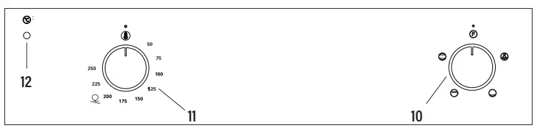 cata CMD 8108 X Electric Oven Instruction Manual - Control panel with 2 knobs