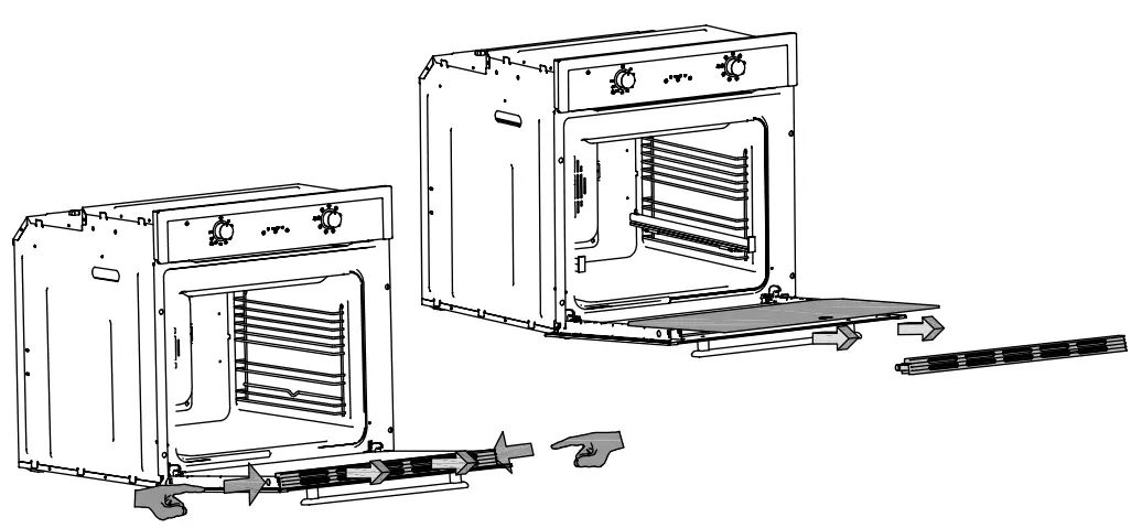 cata CMD 8108 X Electric Oven Instruction Manual - Removing the Rear Glass for Cleaning