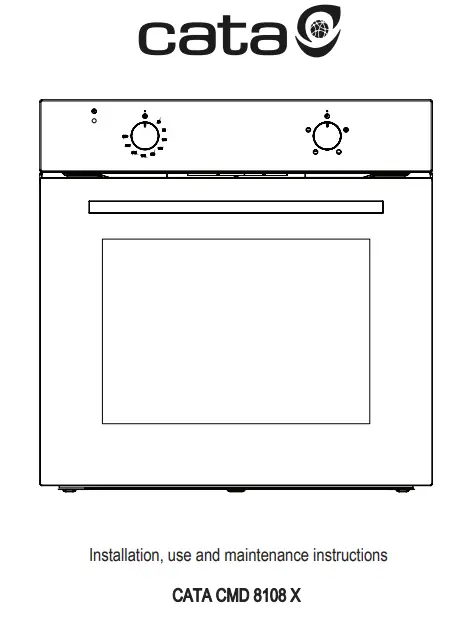 cata CMD 8108 X Electric Oven Instruction Manual