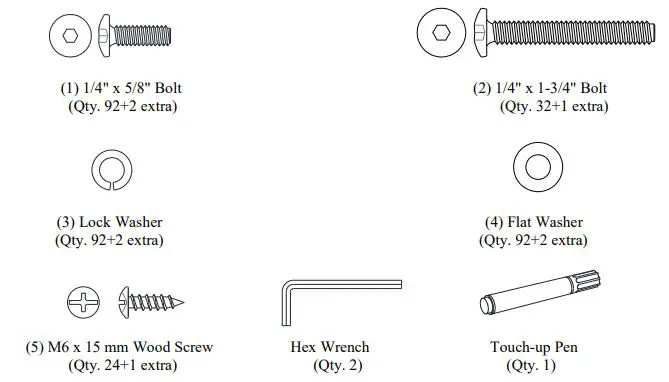 Whalenstyle Austen 5pc Counter Height Dining - Parts and Hardware List 2