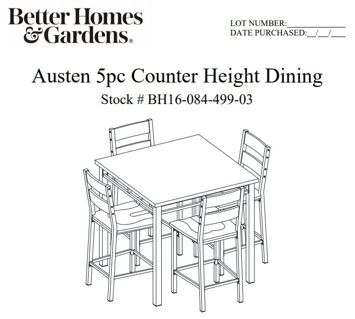 Whalenstyle Austen 5pc Counter Height Dining