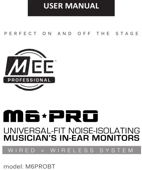 MEE Universal-Fit Noise-Isolating Musicians In-Ear Monitors User Manual