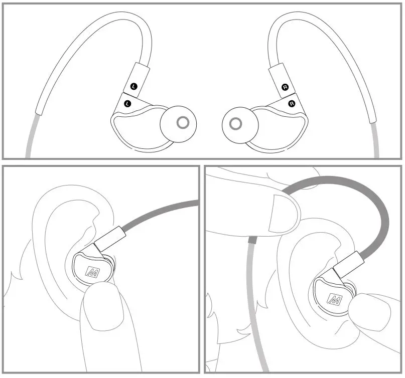 MEE Universal-Fit Noise-Isolating Musicians In-Ear Monitors - WEARING THE M6 PRO WITH STEREO CABLE 1