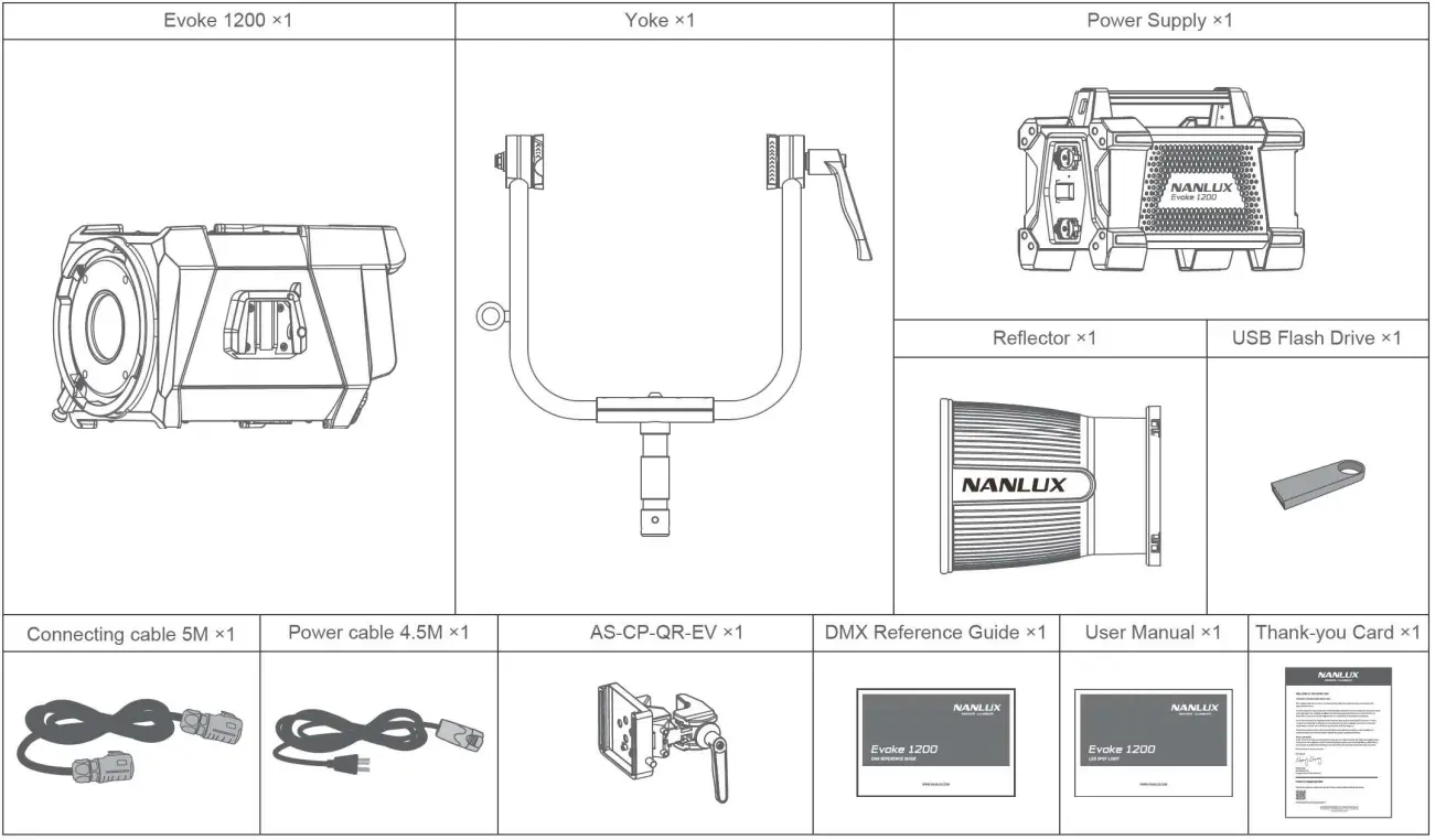 Guangdong Nanguang Photo Video Systems EVOKE1200 LED Spot Light - the box