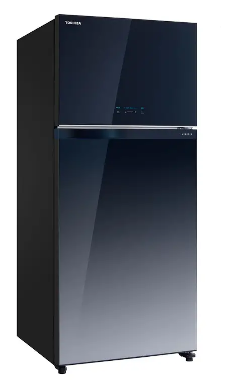 TOSHIBA GR-AG66T Glass Blue Borderless Double Door Refrigerator PRODUCT