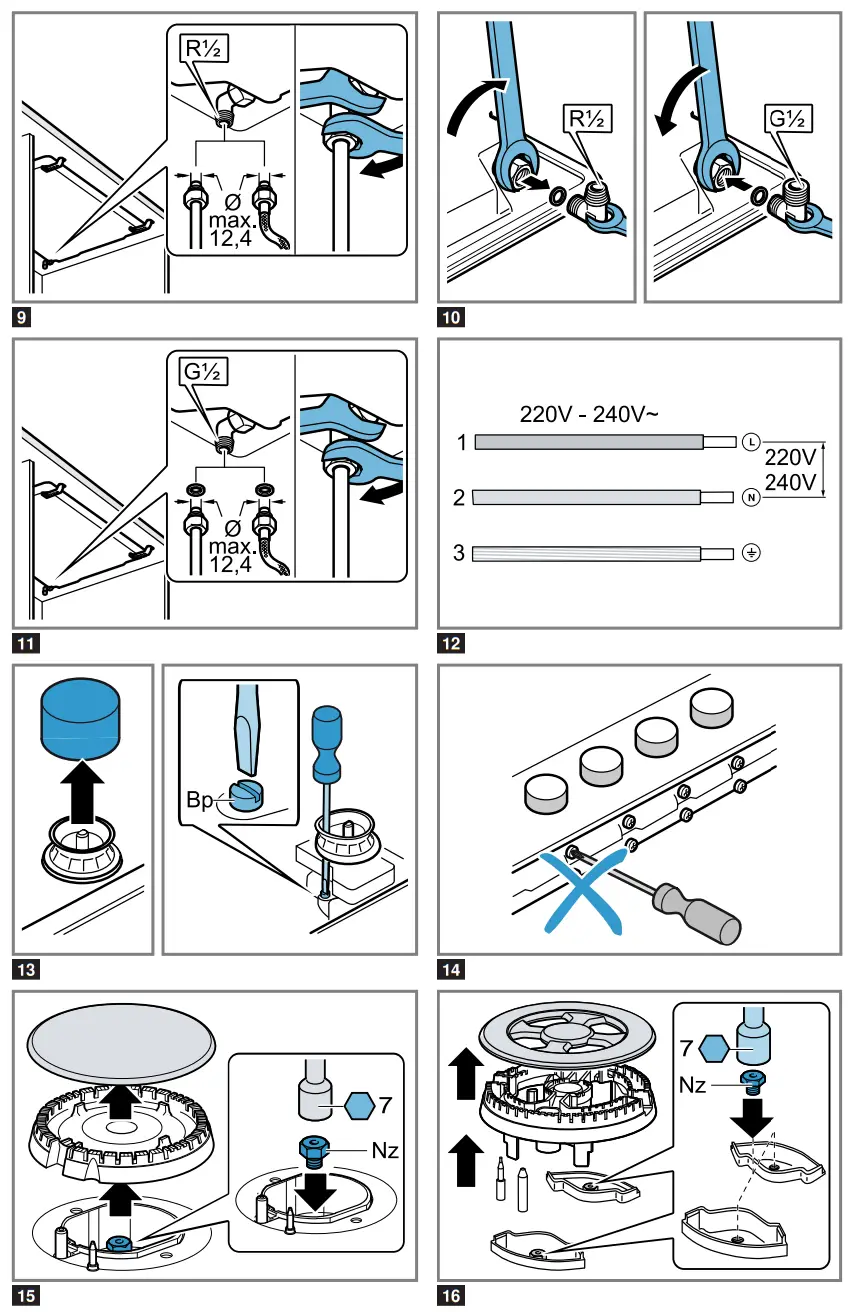 BOSCH PBP6B5B80 60cm Stainless Steel Built In Gas Hob - FIG1