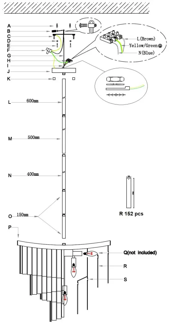 Lucci decor 050423 Blanche 13 Light Medium Pendant - fig1