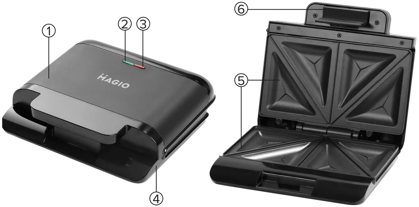 MAGIO MG 377 Sandwich Maker - Draft and description