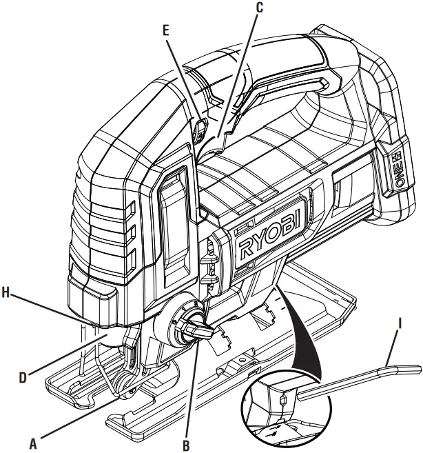 RYOBI PCL525 18 Volt Jig Saw A02