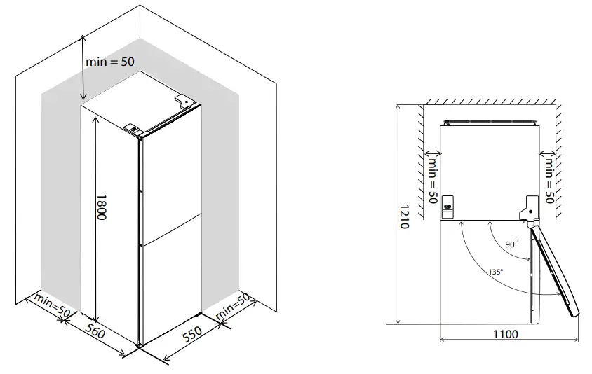 TOMADO TCR1800S Fridge Freezer Combi - fig