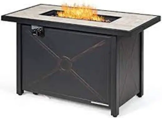 GIANTEX 42 Inch Propane Fire Pit Table PP