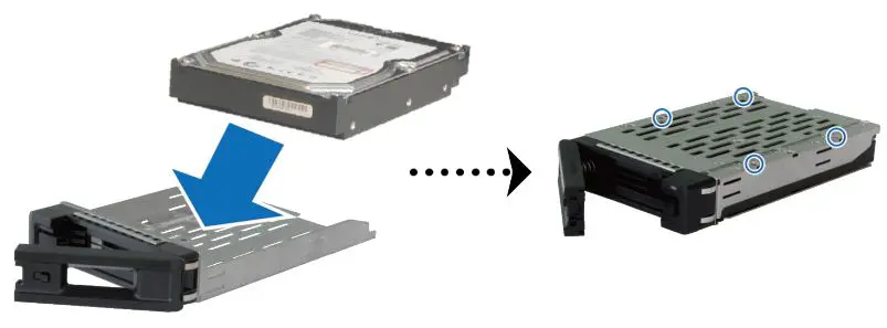 Synology RackStation RS818+RS818RP+ Installation Guide - Load drives in the drive trays