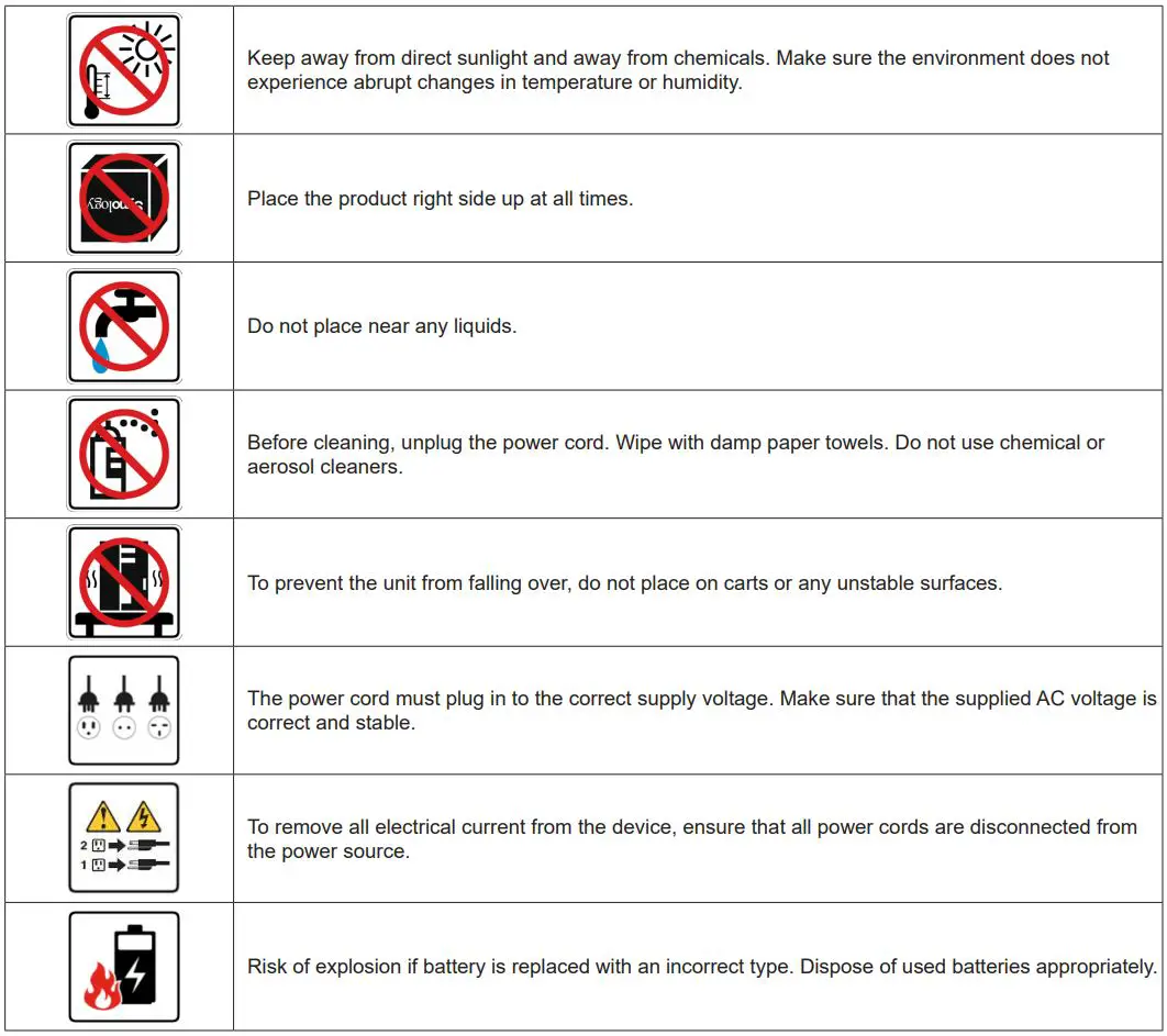 Synology RackStation RS818+RS818RP+ Installation Guide - Safety Instructions