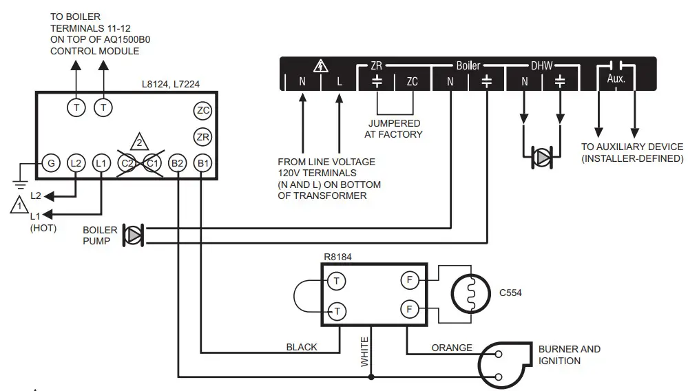 Honeywell Home AQ250 Series - Connections for AQ250