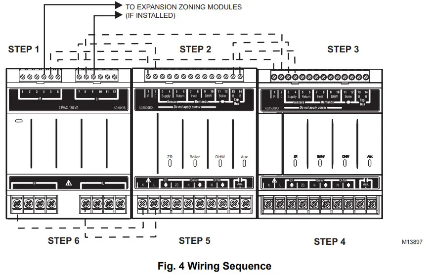 Honeywell Home AQ250 Series - Wiring Sequence