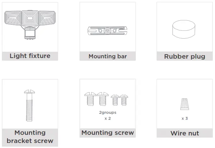 home zone ES06553G Triple Head LED Security Light box