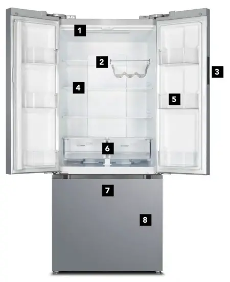 MARATHON MFF180WFD 18 cu.ft. French Door Bottom Mount Refrigerator - Fig 1