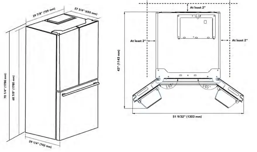 MARATHON MFF180WFD 18 cu.ft. French Door Bottom Mount Refrigerator - Fig 2