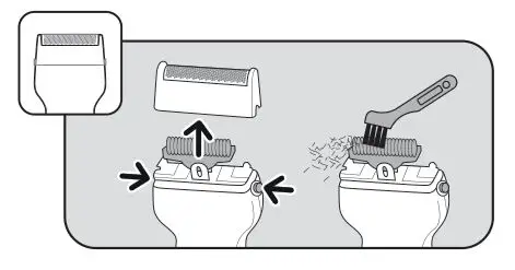 Rowenta TN3651F0 Nomad Shaver - Clean using brash