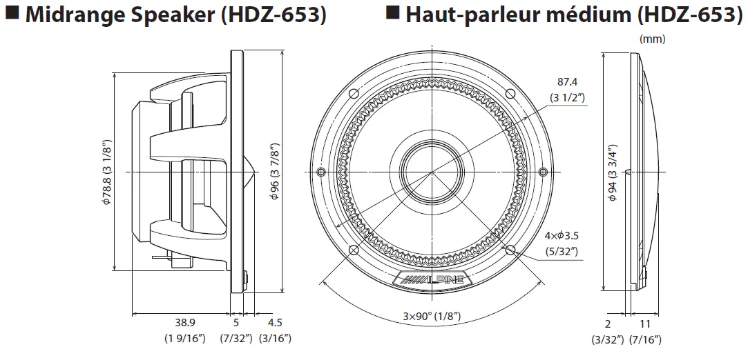 ALPINE HDZ-653 Component System 3